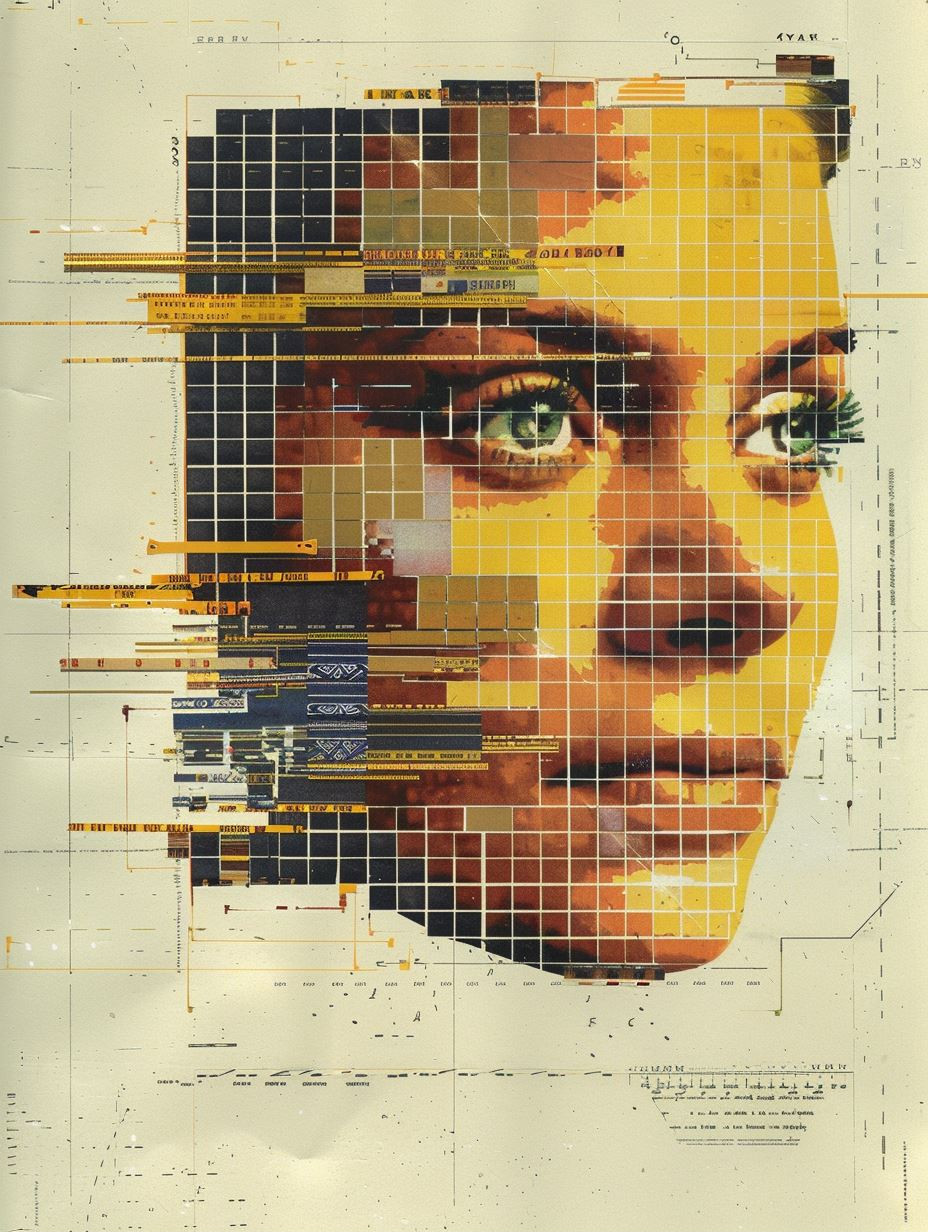 Digital Blueprint Portraiture Study - Image 2