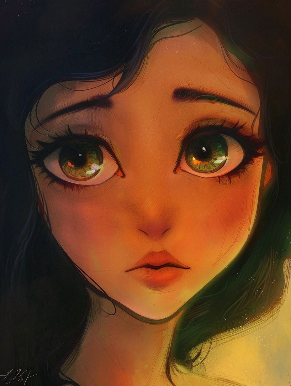 Soulful Gazes: A Digital Art Study - Image 1
