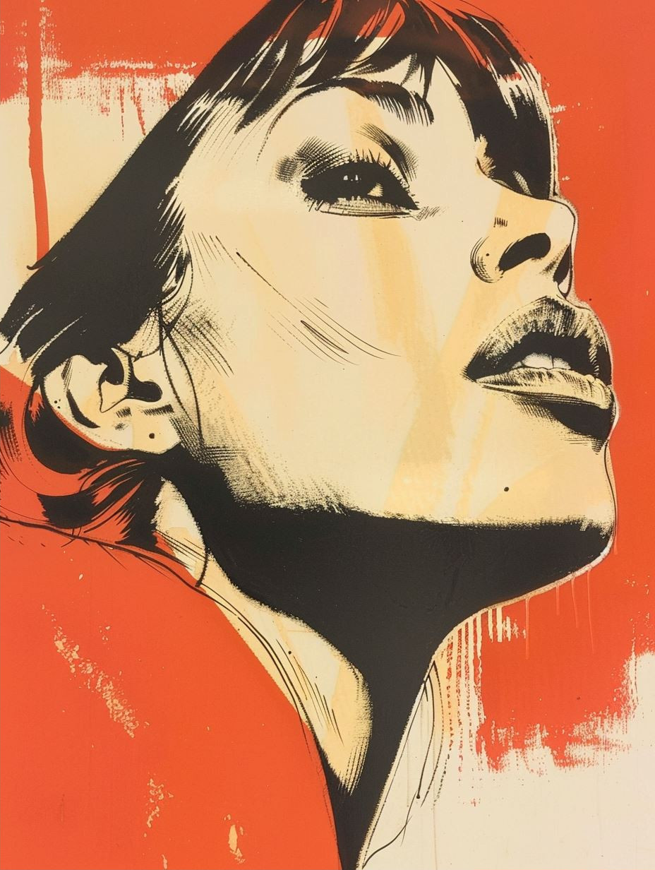 Pop Art Portraits in Bold Red - Image 2