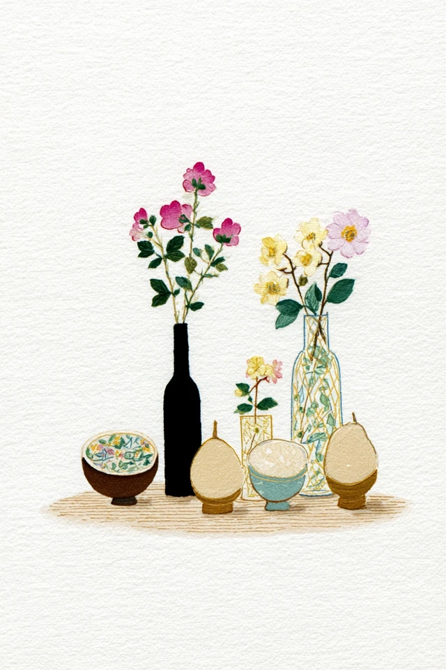 Floral Embroidery Portrait - Image 3