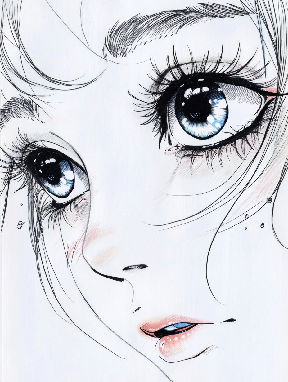 Ethereal Gazes in Ink and Watercolor - Image 2