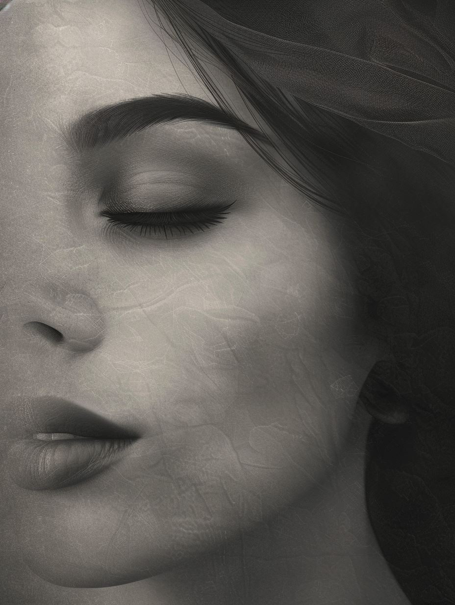 Ethereal Cracked Stone Portrait