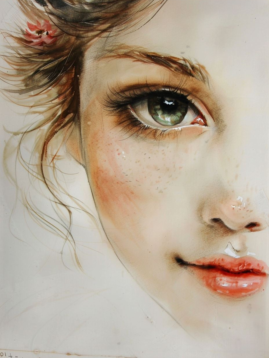 Ethereal Gazes: A Study of Feminine Beauty - Image 3