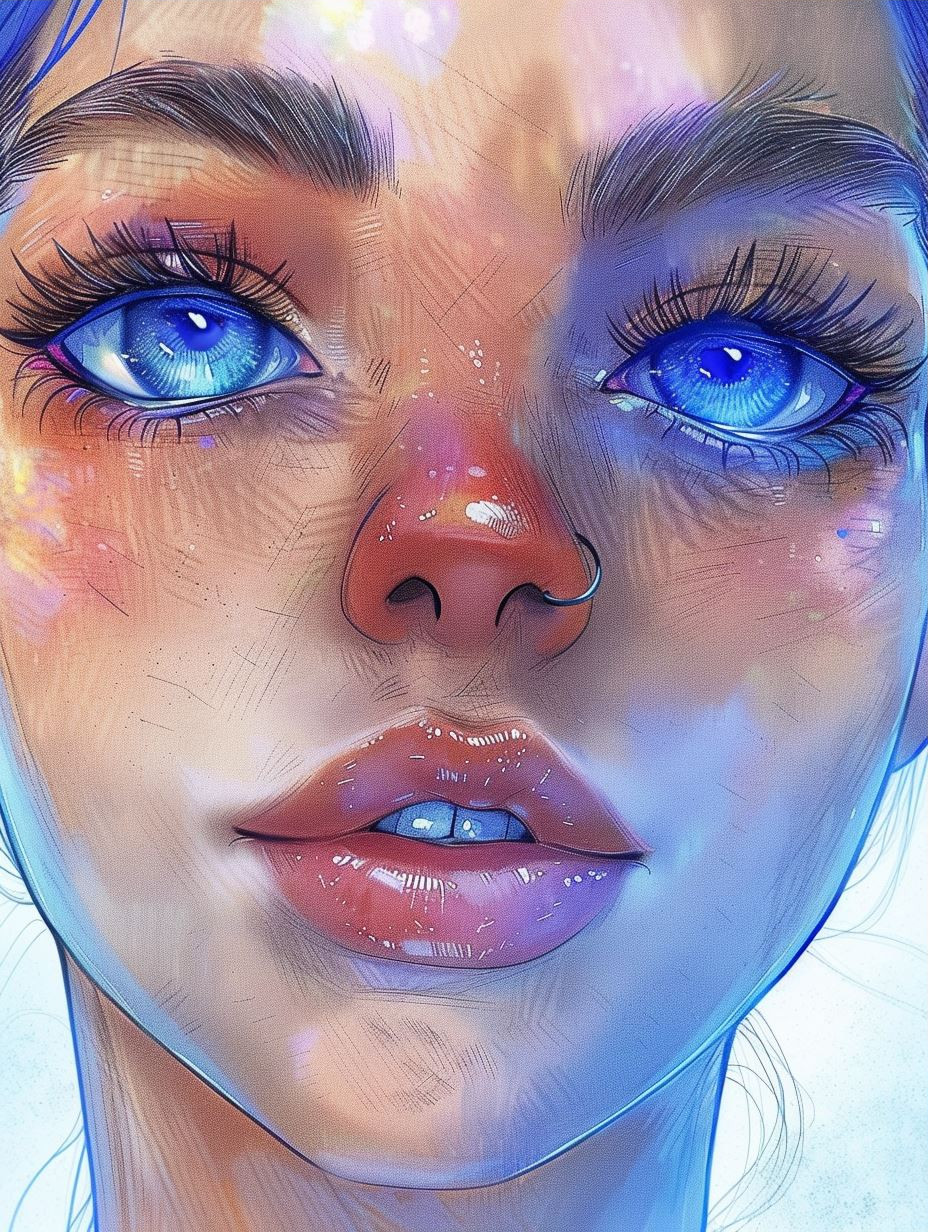 Ethereal Gaze: A Digital Portrait Study - Image 3