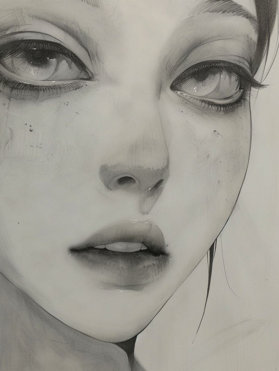 Melancholy Gazes in Monochrome - Image 1