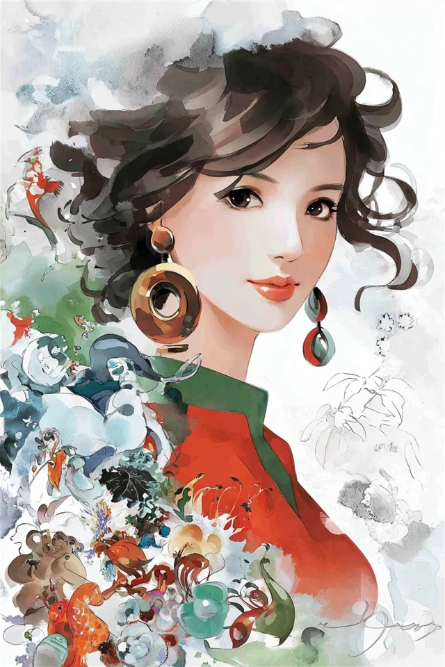 Ethereal Watercolor Muse - Image 1