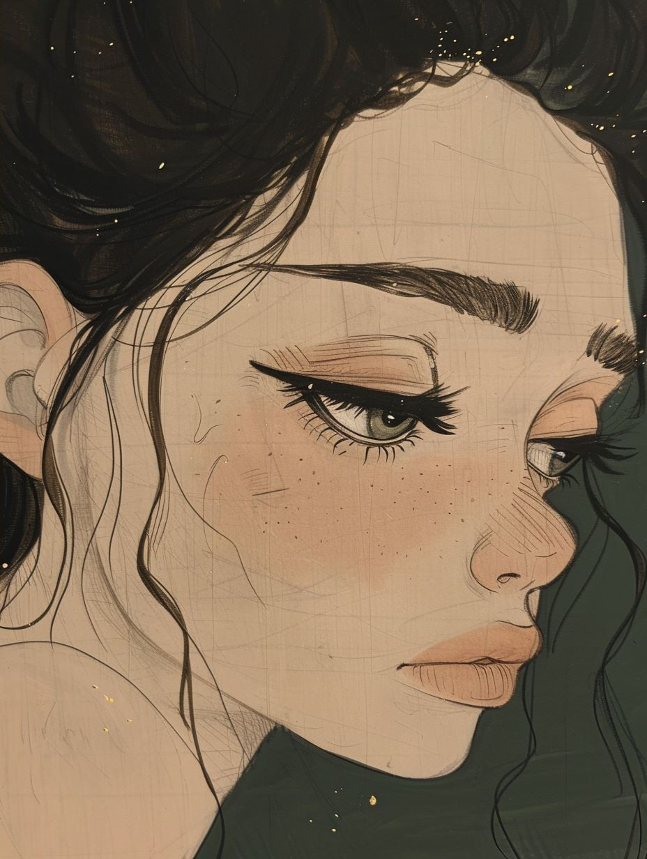 Ethereal Gaze: A Digital Portrait Study - Image 4