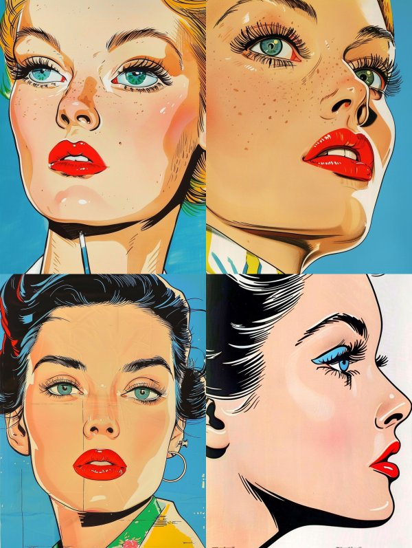 Retro Pop Art Women Collage