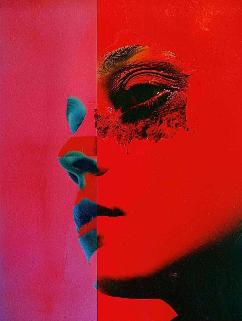 Crimson Noir High Contrast Portrait - Image 2