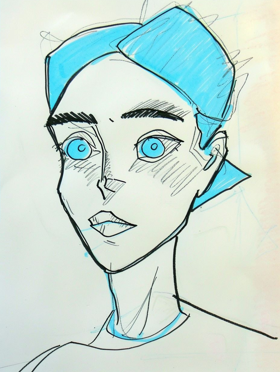 Azure Gaze Comic Illustration - Image 4