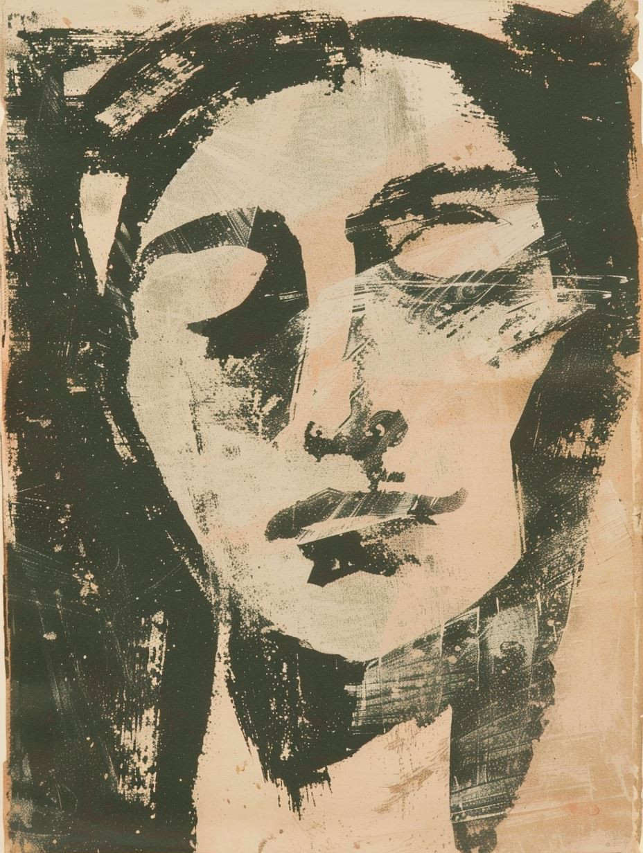 Fragmented Portraits in Ink Wash - Image 2