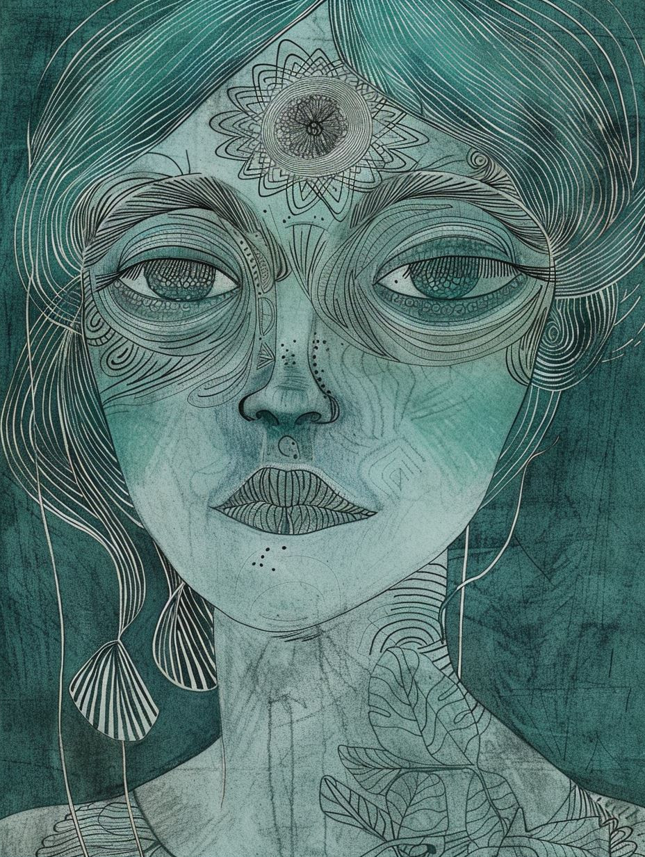 Ethereal Teal Spirit Portraits - Image 2