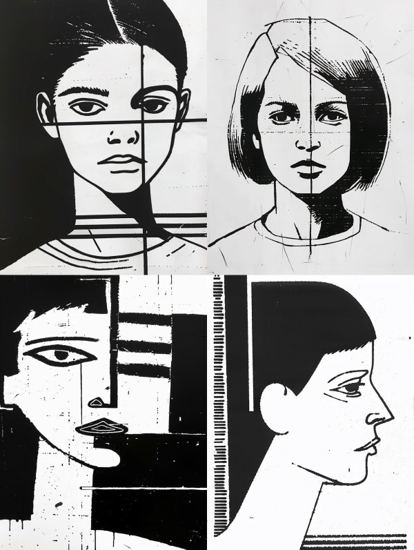Stark Monochrome Graphic Portrait