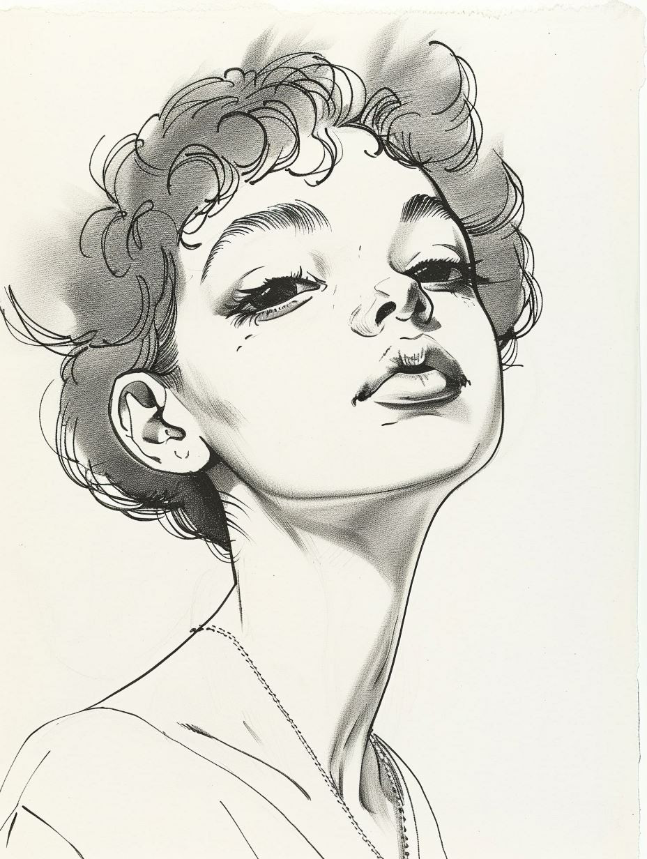 Elegant Ink Portrait Studies - Image 1