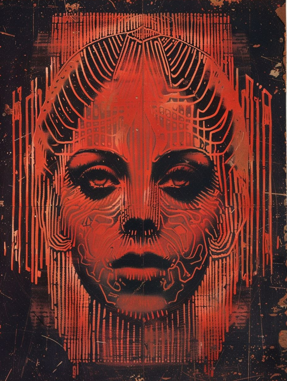 Digital Soul in Crimson Glitch - Image 3