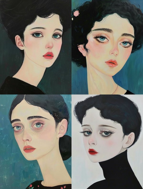 Melancholic Gazes in Oil
