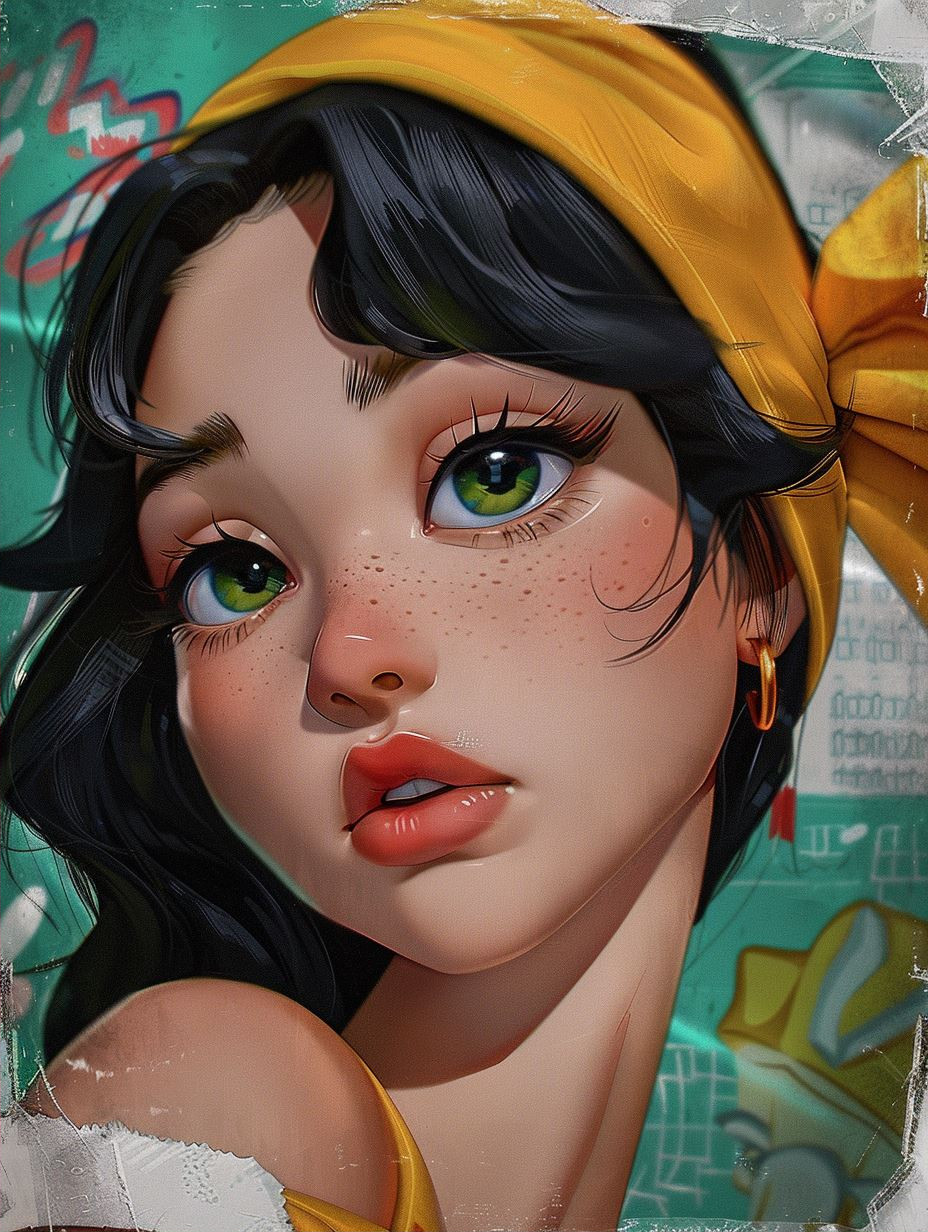 Ethereal Gaze in Digital Pastel - Image 2