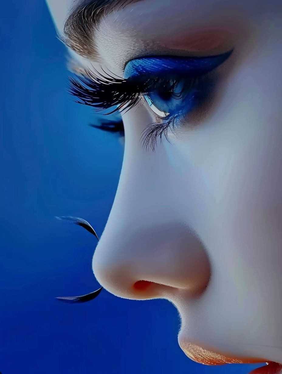 Azure Bloom Ethereal Portrait - Image 2