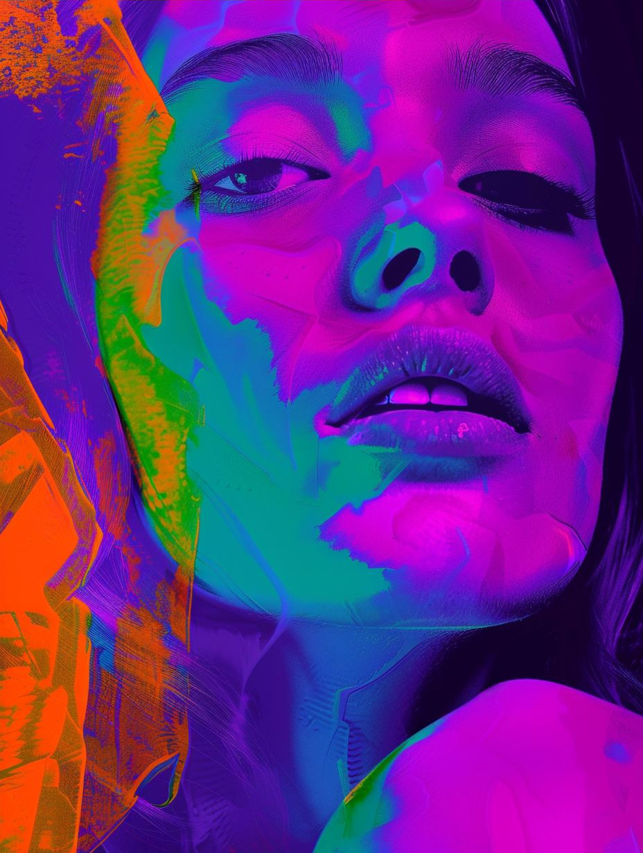 Neon Dreams: A Psychedelic Portrait Study - Image 3