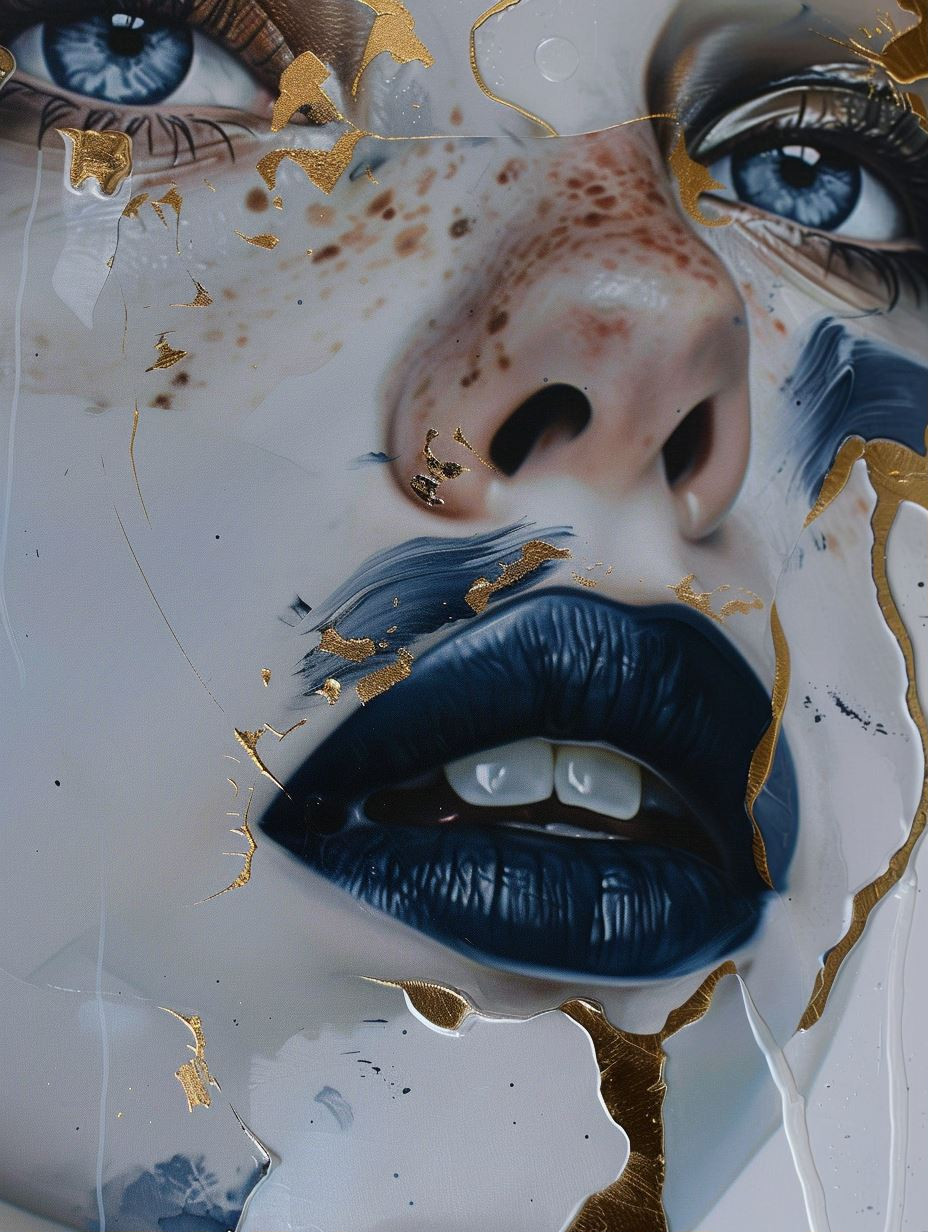Fragmented Gilded Ethereal Portraits - Image 1