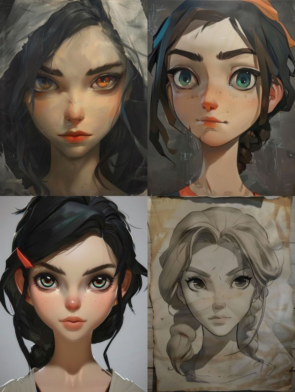 Stylized Digital Portrait Character Studies