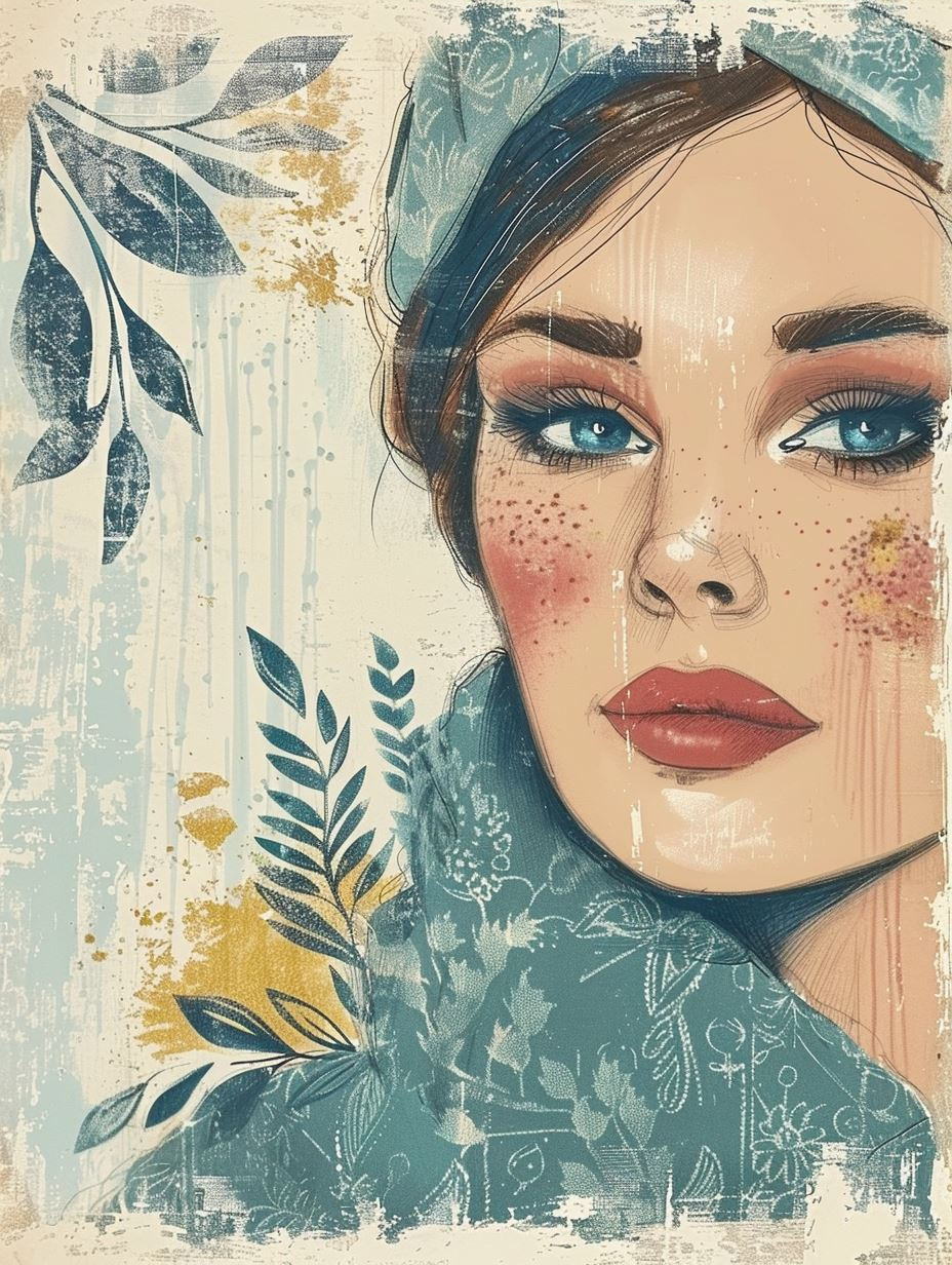 Azure Veil Ethereal Portrait - Image 3