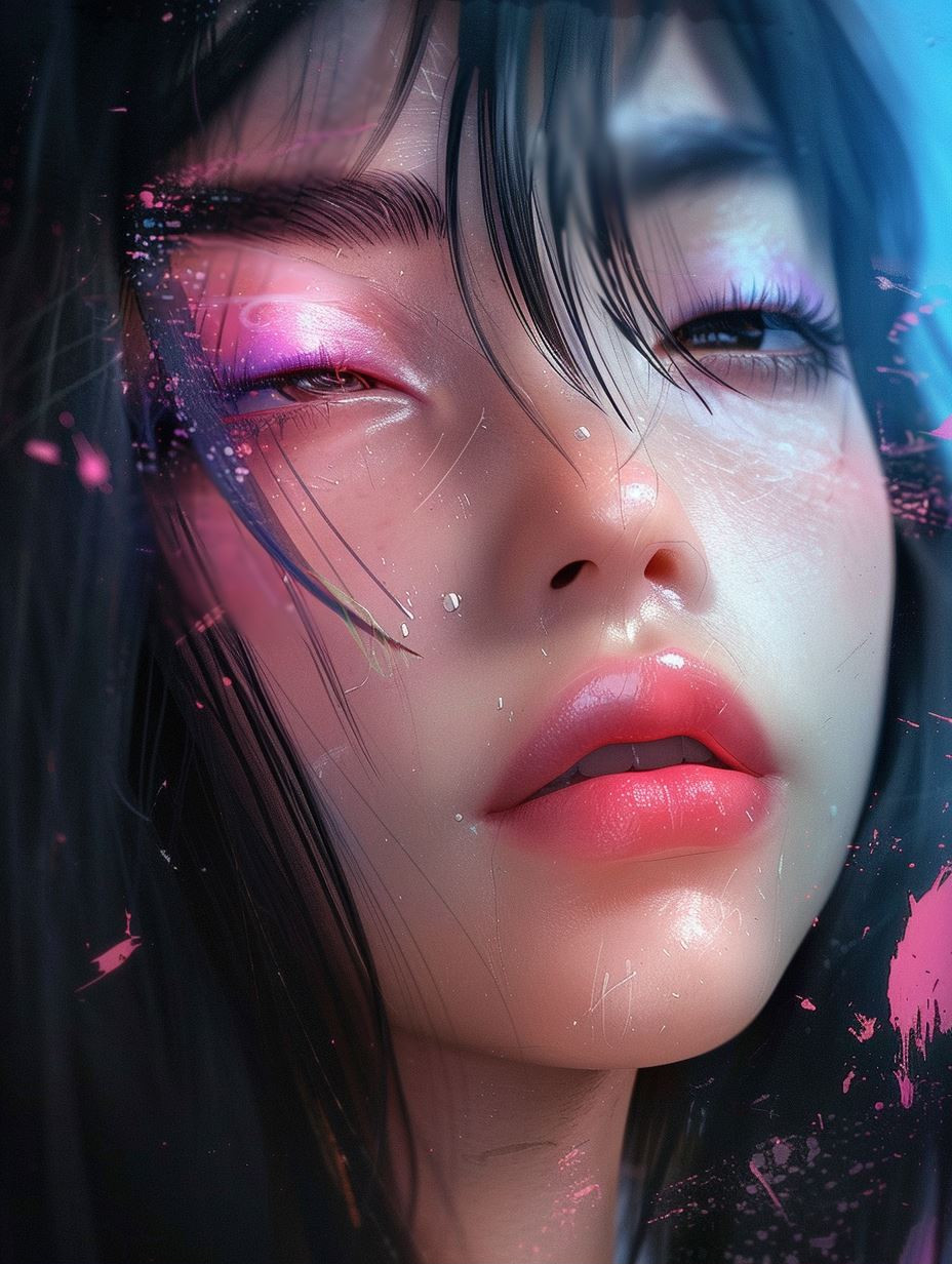 Ethereal Neon Floral Portraits - Image 2