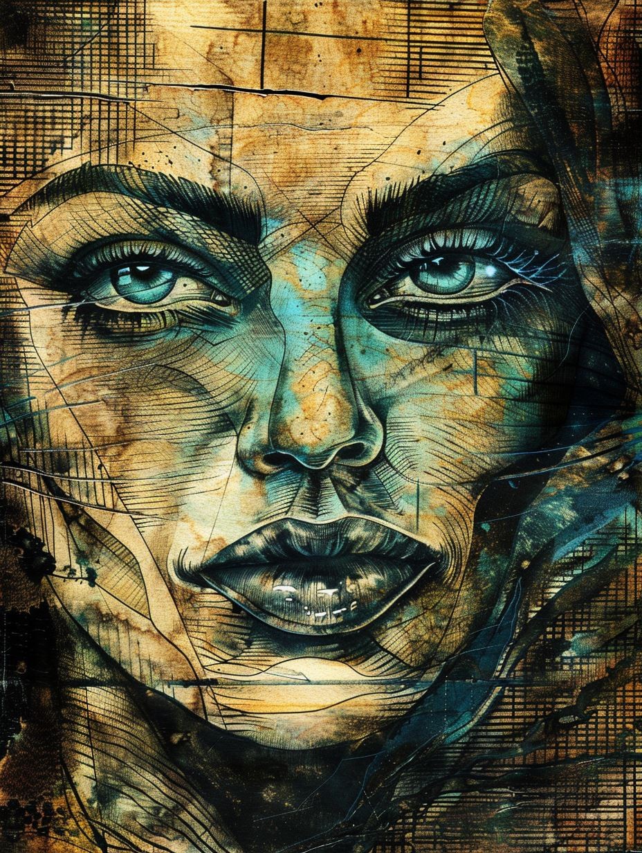 Fragmented Soul in Teal Hues - Image 3
