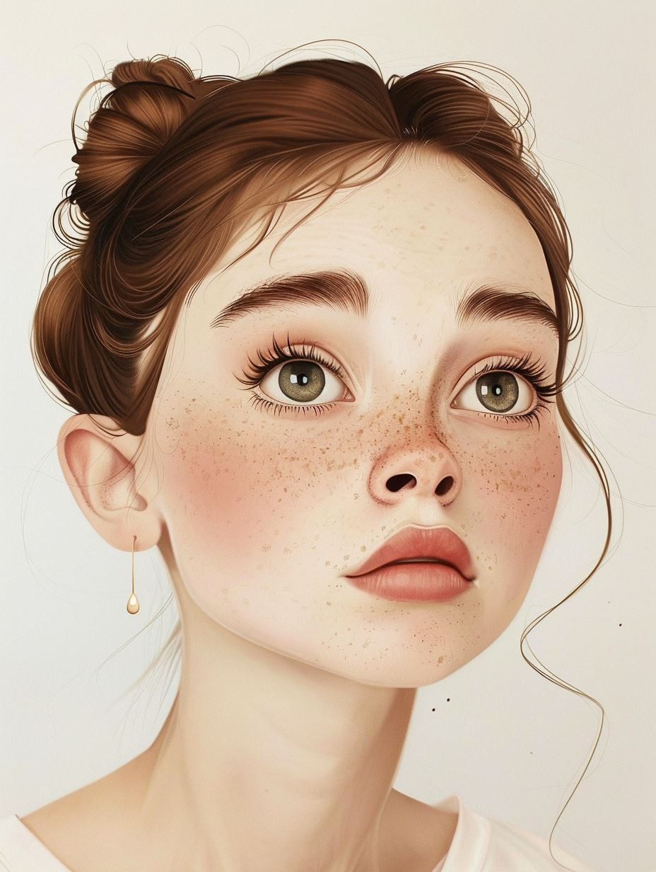 Ethereal Beauty: A Study of Freckled Portraits - Image 1