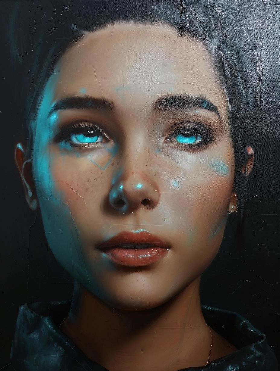 Neon Gaze Ethereal Portrait