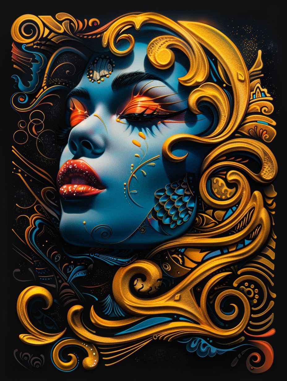 Gilded Ethereal Celestial Portrait - Image 2