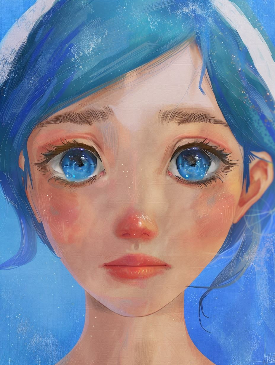 Azure Dreams: Digital Portraits of Ethereal Beauty - Image 3