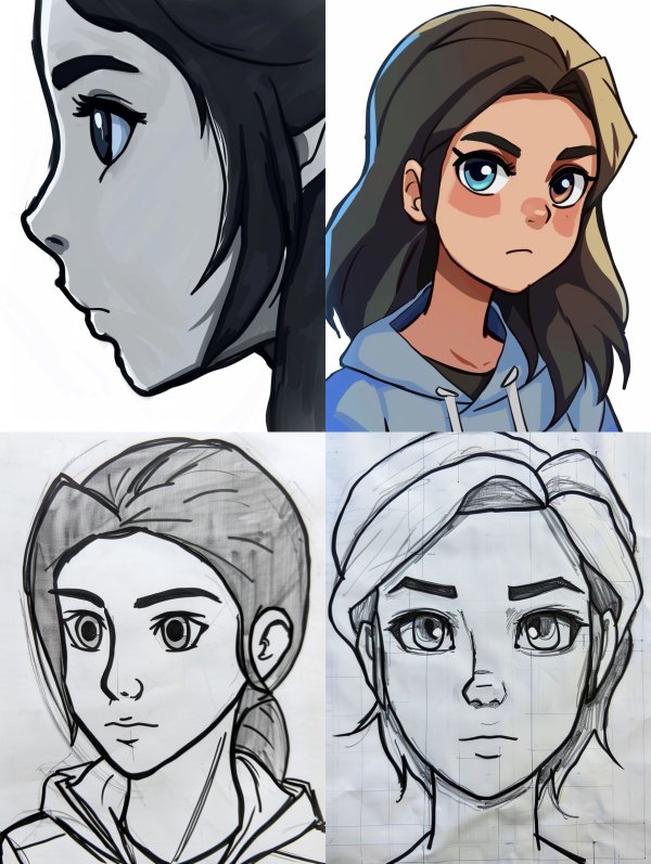Evolution of Digital Character Sketches