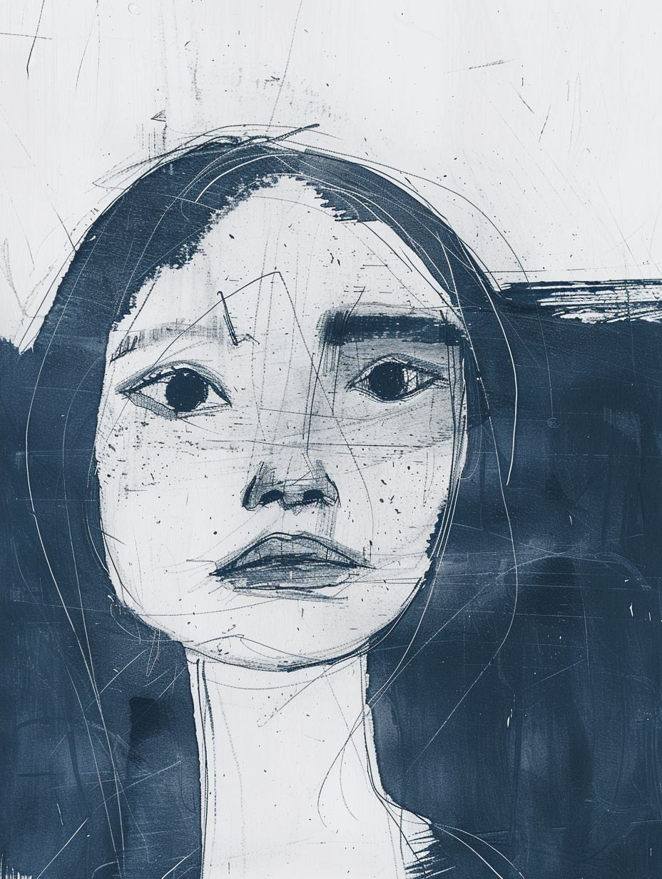 Melancholic Indigo Portrait Studies - Image 4