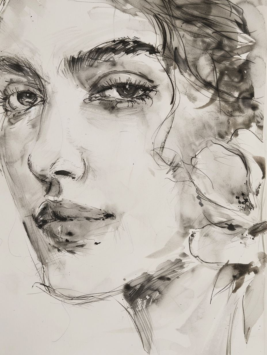 Whispers of Ink: Four Female Portraits - Image 2