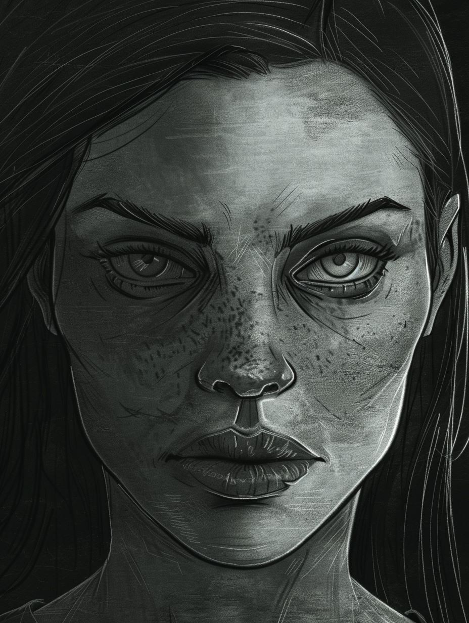 Gritty Monochrome Portrait - Image 4