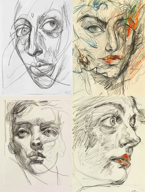 Fragmented Gazes: A Study in Line
