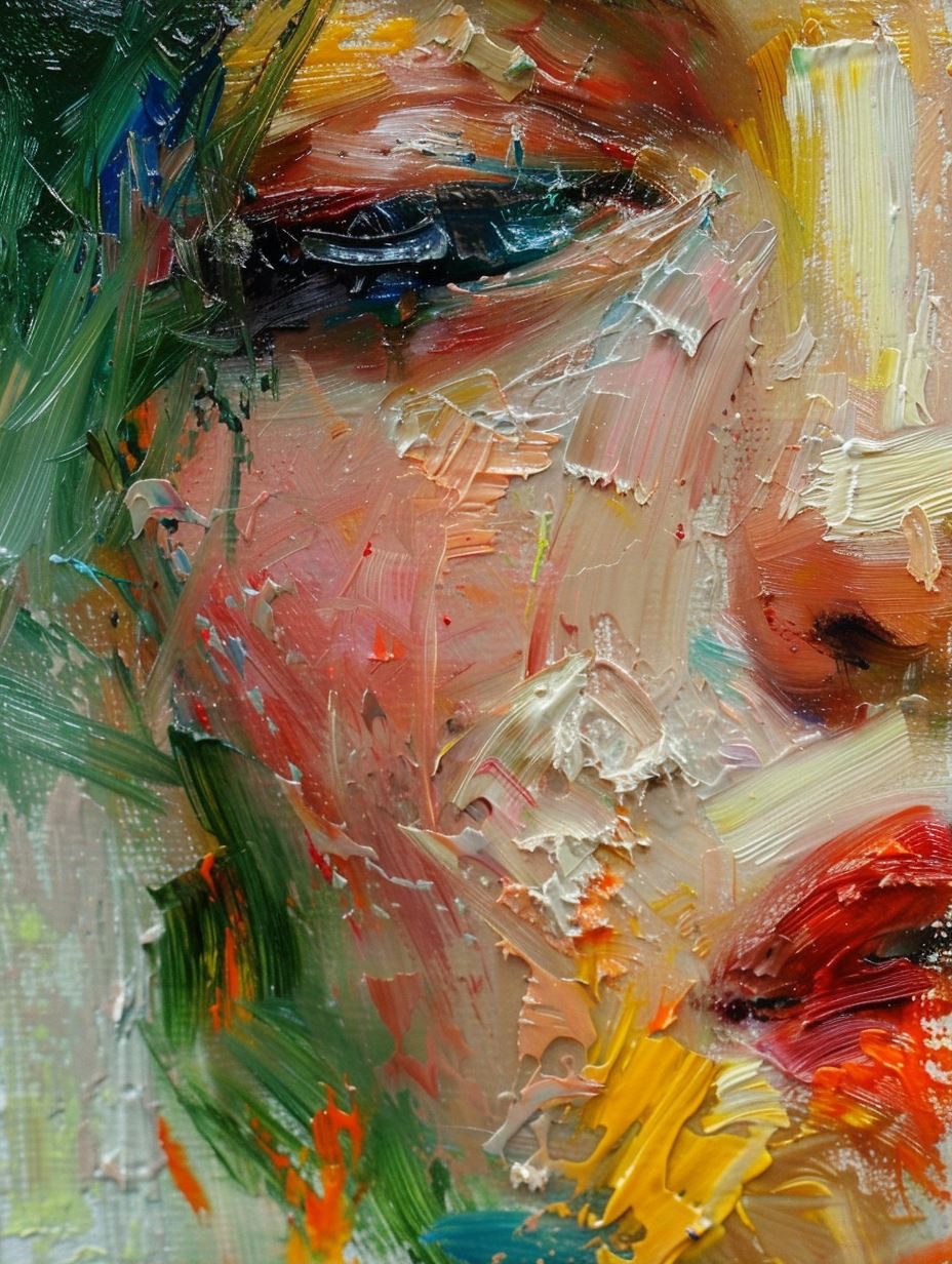 Abstract Impasto Emotional Portraits - Image 1