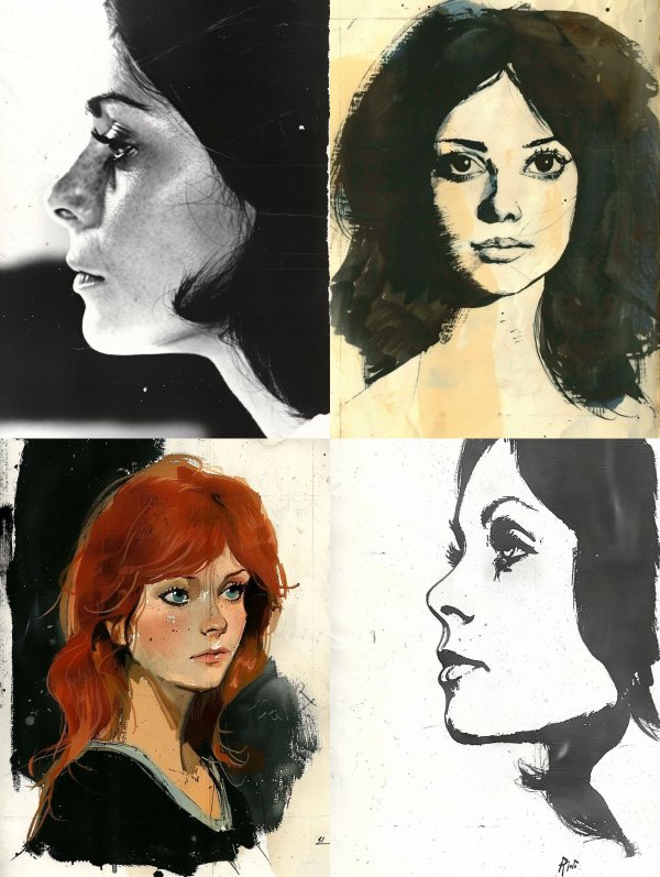 Vintage Stylized Female Portrait Studies