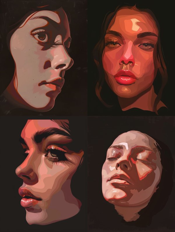 Dramatic Chiaroscuro Portrait Studies