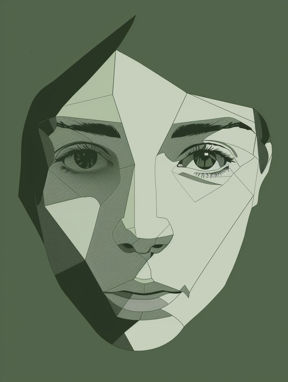 Geometric Green Portrait Studies - Image 4