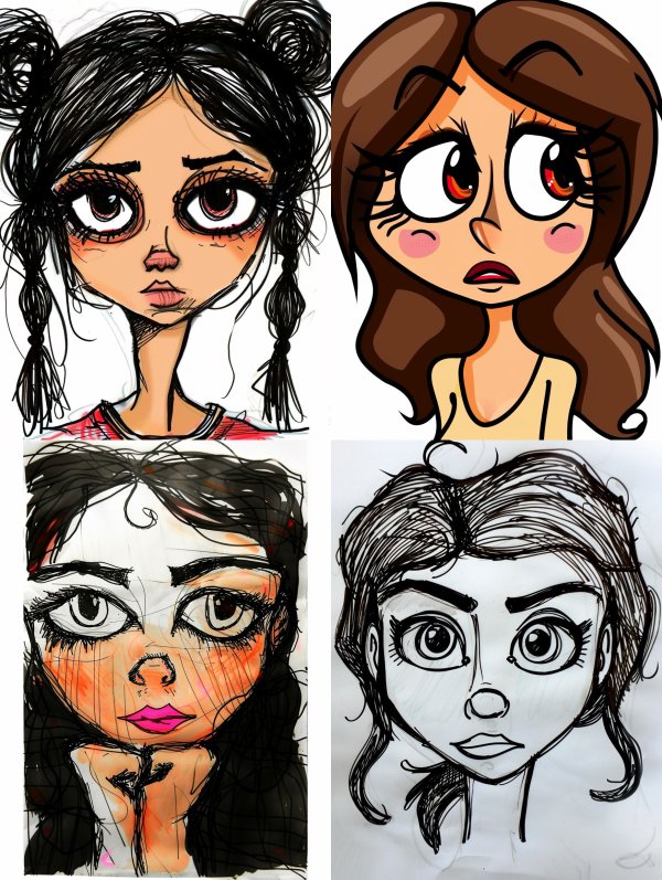 Expressive Female Character Art Sketches