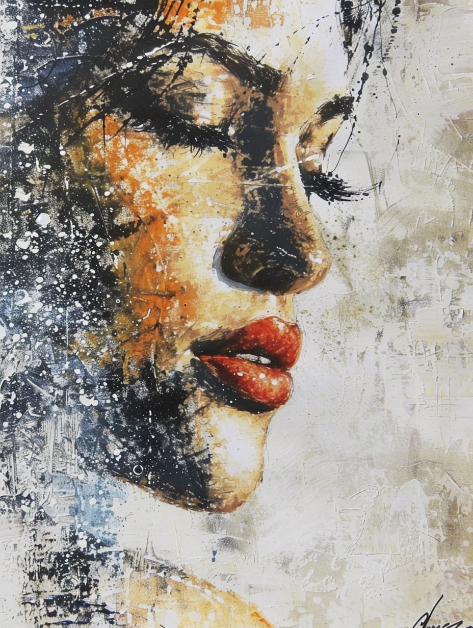 Abstract Gilded Portrait Fragment - Image 4