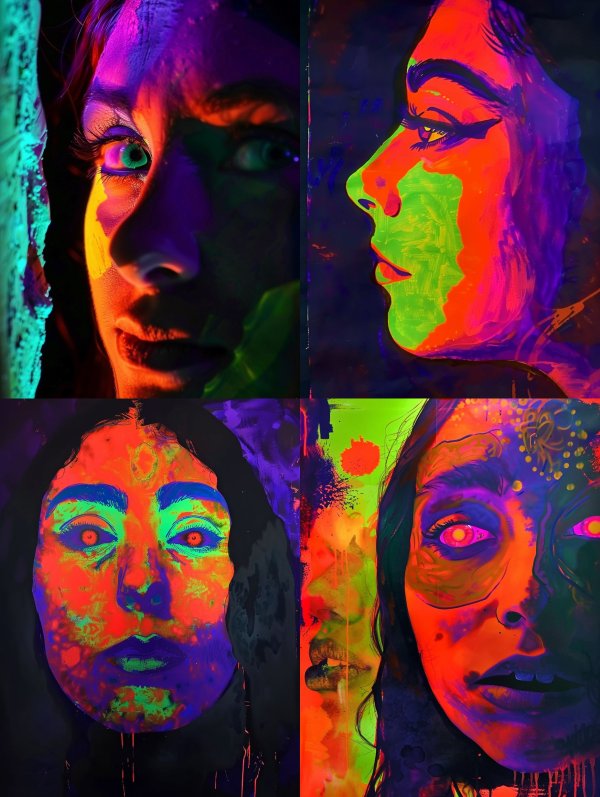 Neon Visions: Psychedelic Portrait Series