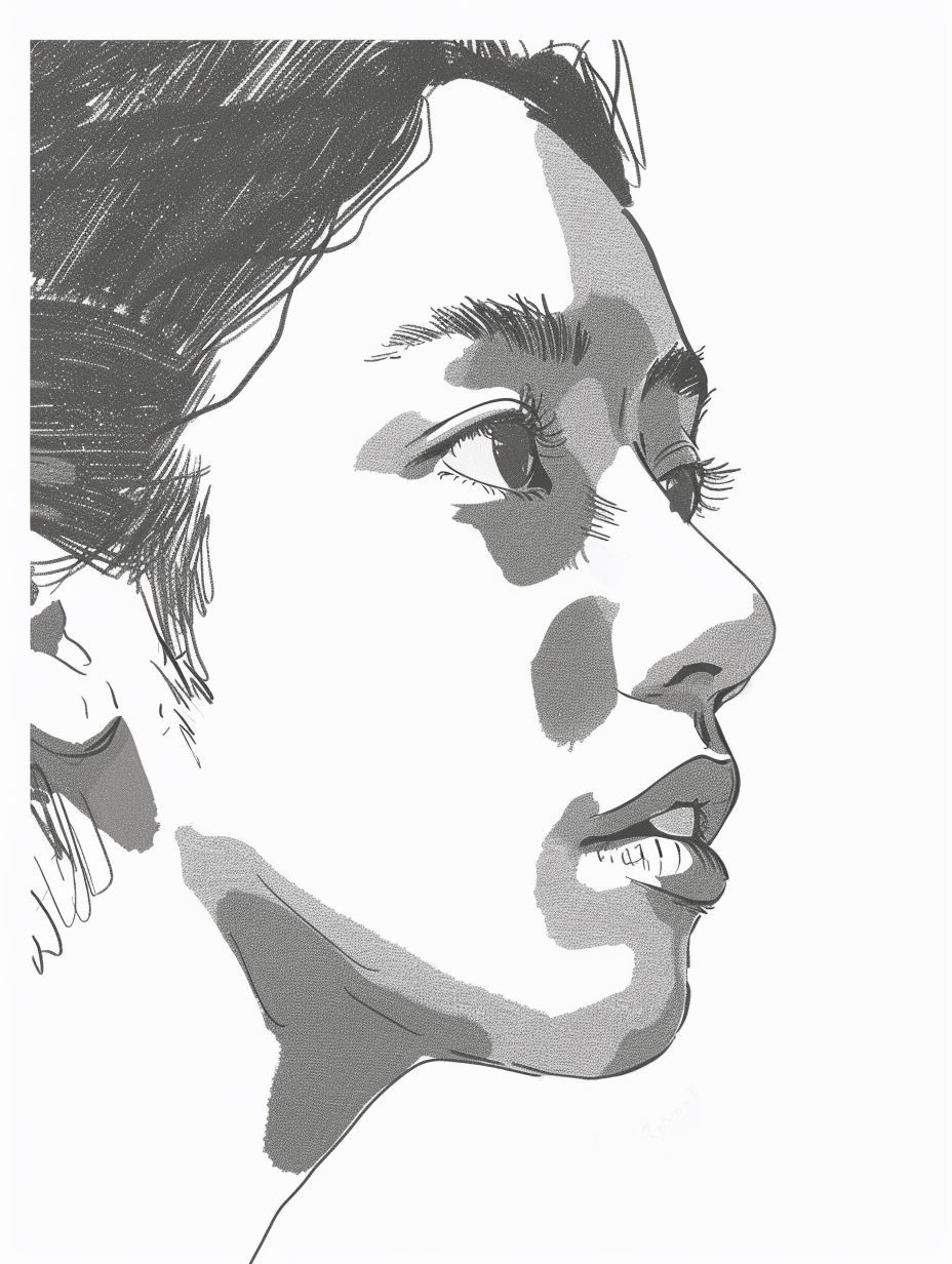 Ethereal Monochrome Ink Portrait - Image 3