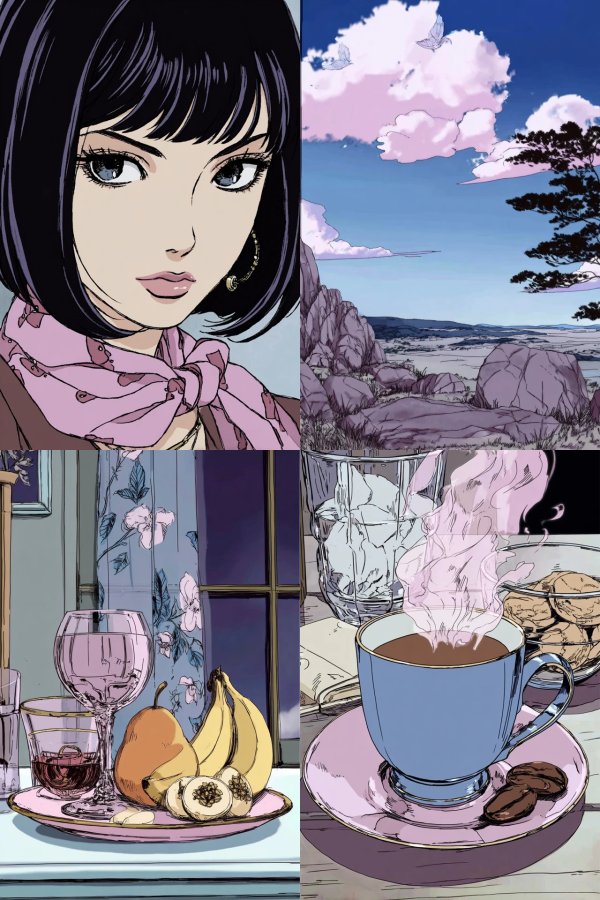 Serene Moments in Pastel Anime Art
