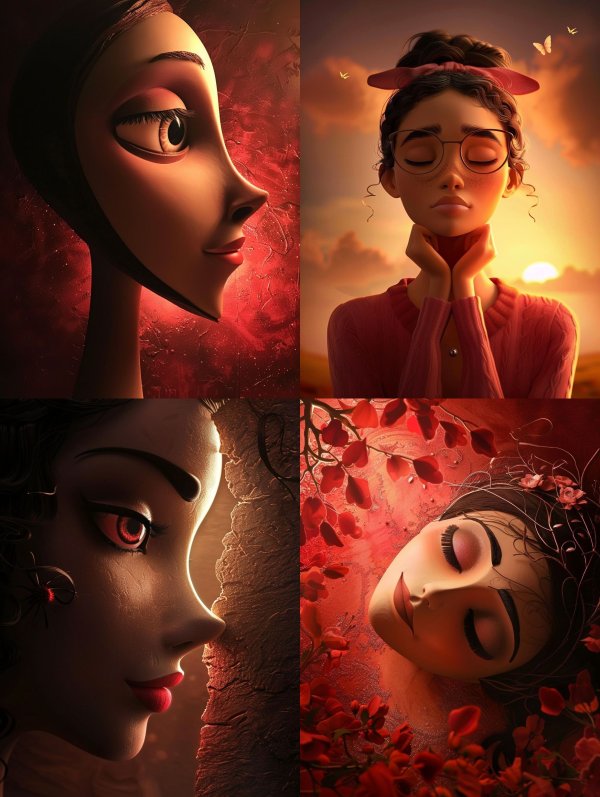 Crimson Dreams of Ethereal Grace