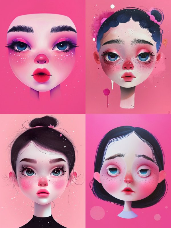 Whimsical Pink Dream Portraits