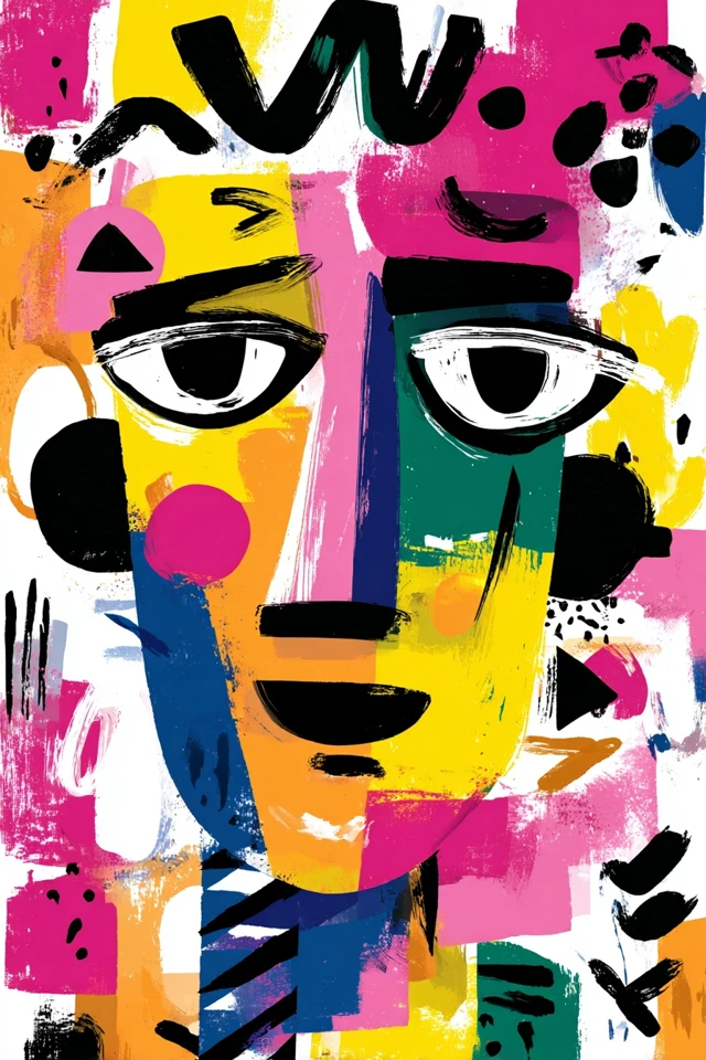 Vibrant Abstract Portrait - Image 1
