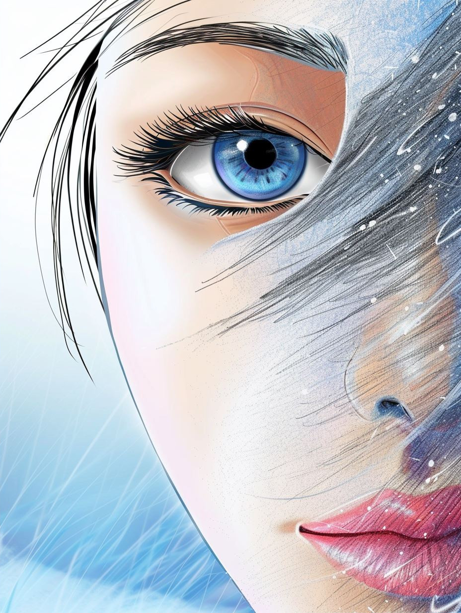 Frozen Gaze: A Study in Blue - Image 2